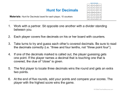 Hunt for Decimals - K-5 Math Teaching Resources