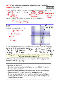 Aim #29: How do we graph the solutions to inequalities with 2