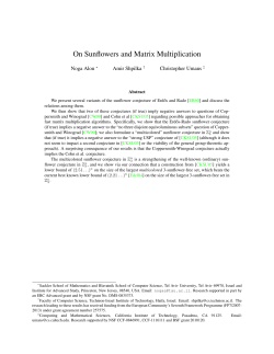On Sunflowers and Matrix Multiplication, IEEE Conference on