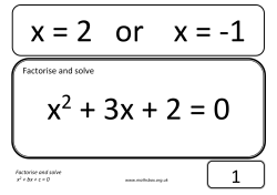Factorise and solve x2 + bx + c = 0