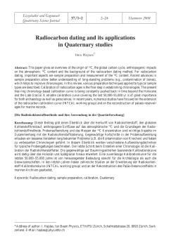 Radiocarbon dating and its applications in Quaternary