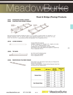 Loose Dowels - Product Data