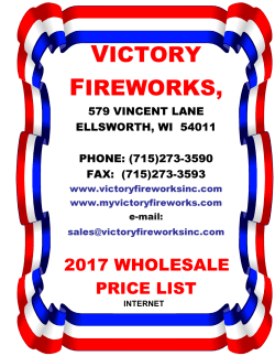 Price List - Victory Fireworks
