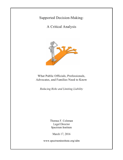 Supported Decision-Making: A Critical Analysis