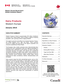 Dairy Products - Western Europe