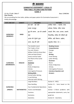 SUMMATIVE ASSESSMENT &ndash;I (2016-17) TIME