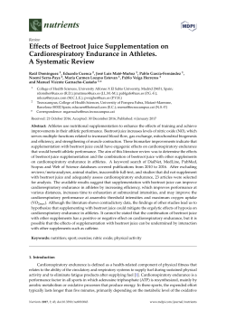 Effects of Beetroot Juice Supplementation on Cardiorespiratory