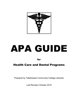APA Guide 2015-2016 - Tallahassee Community College