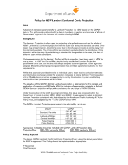 Policy for NSW Lambert Conformal Conic Projection