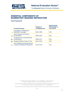 ESSENTIAL COMPONENTS OF ELEMENTARY READING