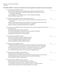 Chapter 2 The Economic Problem Test Bank MULTIPLE CHOICE