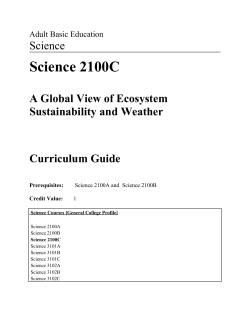 Science 2100C Curriculum Guide 2005-06