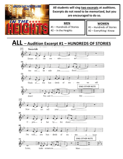 ALL &ndash; Audition Excerpt #1 &ndash; HUNDREDS OF STORIES