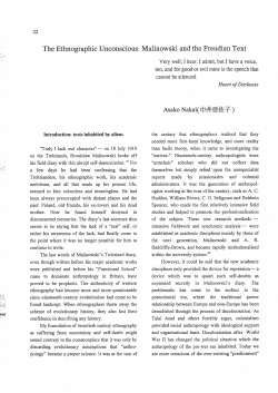 The Etbnograpbic Unconscious: Malinowski and the Freudian Text