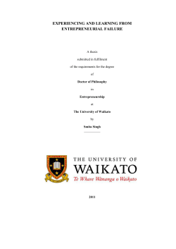 EXPERIENCING AND LEARNING FROM ENTREPRENEURIAL