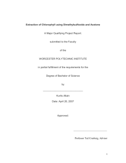 1 Extraction of Chlorophyll using Dimethylsulfoxide and Acetone A