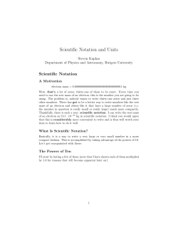 Scientific Notation and Units - Rutgers Physics