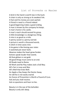 List of Proverbs or Maxims