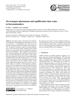 On transport phenomena and equilibration time scales in