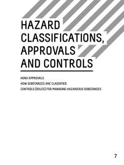 hazard classifications, approvals and controls