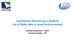 Land Motion Monitoring in Wallonia Use of Radar data to study land