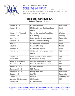 President`s Schedule 2017 - Kivalliq Inuit Association