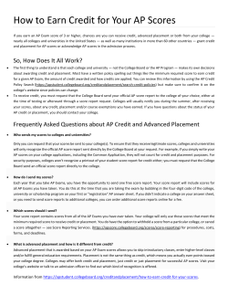 How to Earn Credit for Your AP Scores