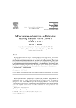 Self-governance, polycentrism, and federalism