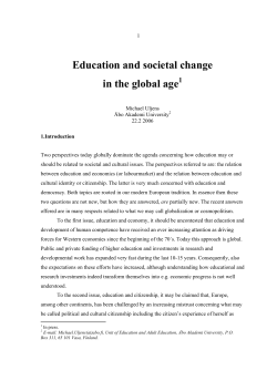 Education and societal change in the global age