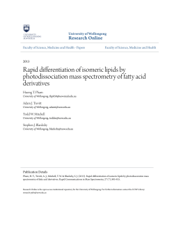Rapid differentiation of isomeric lipids by - Research Online