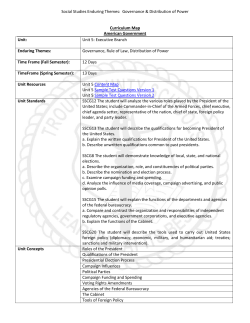 Curriculum Map American Government Unit
