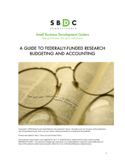 a guide to federally-funded research budgeting and accounting