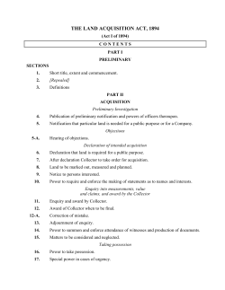 The Land Acquisition Act 1894