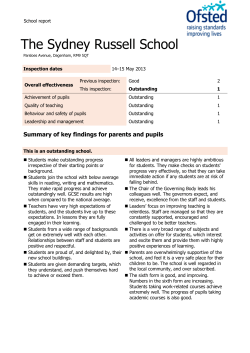 Ofsted Report - Sydney Russell School