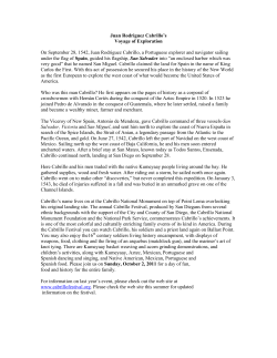 Juan Rodriguez Cabrillo`s