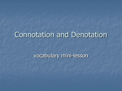Connotation and Denotation