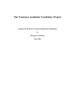 The Tennessee Academic Vocabulary Project