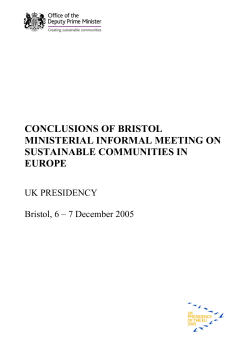 conclusions of bristol ministerial informal meeting on sustainable