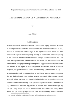 THE OPTIMAL DESIGN OF A CONSTITUENT ASSEMBLY