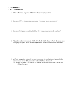 CIS Chemistry Ch 3 Extra Practice