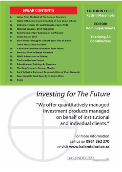 spear contents - Food and Allied Workers Union