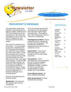 Newsletter - Unionville Tennis Club