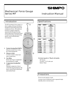 Instruction Manual Mechanical Force Gauge Series MF