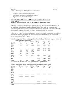 Calculating Mineral Formulas and Plotting Compositional