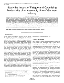 Study the Impact of Fatigue and Optimizing Productivity