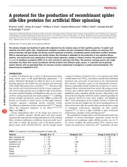 Protocol Paper for Producing Recombinant Silk with