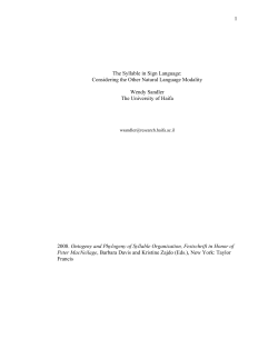 The syllable in sign language