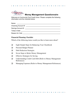 Money Management Questionnaire