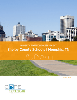 IN-DEPTH PORTFOLIO ASSESSMENT Shelby County Schools
