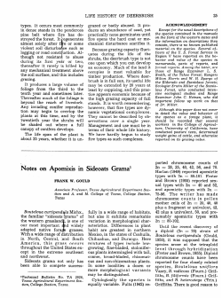 Notes on Apomixis in Sideoats Gramal